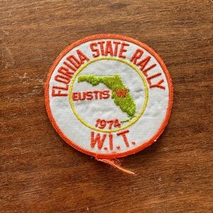 Vintage Florida State Rally Embroidered Patch - Orange & Lime
